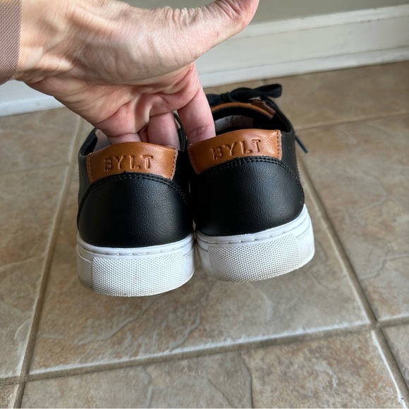 BYLT Everyday Shoes Black Leather Casual Sneakers Premium Basics​​ - Picture 6 of 8